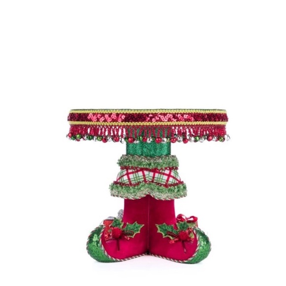 Katherine’s Collection Elf Boots and Beaded Cake Plate Riser
